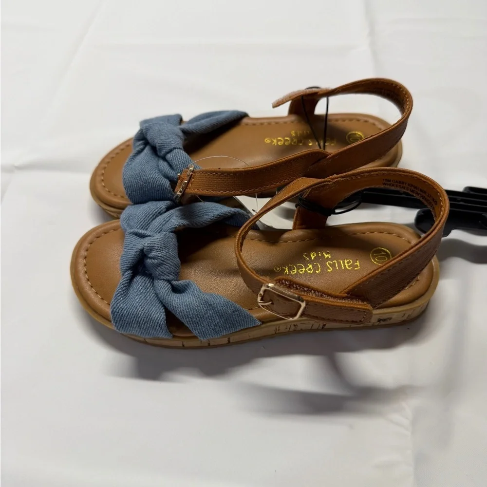 Falls Creek‎ Girls’ Tan and Blue Knotted Sandals